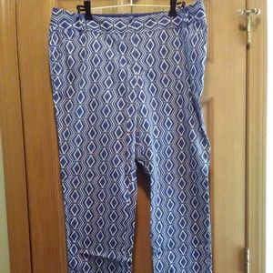 The Limited Blue Geometric Ankle Pants